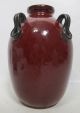 Antique Art Deco Early 1900 ' S Red Oxblood Flambe Ceramic Vase/lamp Drilled Yqz Vases photo 3