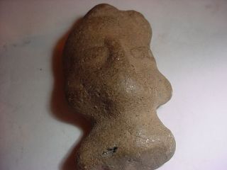 Ancient Prehistoric Stone Doll Head Antique Old Vintage Toy photo