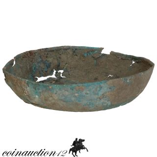 Large Scarce Late Bronze Age Ancient Greek Bronze Plate Or Bowl 1500 - 1000 Bc photo