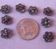 8 Antique Victorian Matching Cut Steel Flowers Diminutive Buttons 3/8 