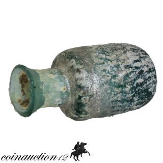 Museum Quality Islamic Green Glass Bottle 400 - 700 Ad photo