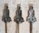 3 Vintage Antique Dartmoor Pixie Brass Fireplace Tools 2 Pokers 1 Shovel - Estate Hearth Ware photo 2