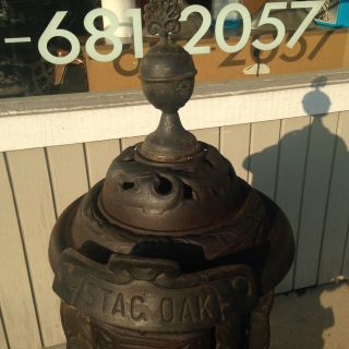 Antique Coal Stove Abram Cox Stove Co Phil.  & Chicago Stove Novelty 13 Stag Oak photo
