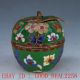 Fine Cloisonne Collectable Handwork Carved Flower Apple Storage Pot Ornament Pots photo 1