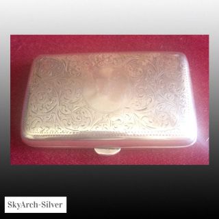 Solid Silver Cigarette Case Hallmarked Chester 1929 William Neale photo