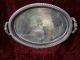 Vintage English Oval Silver Plated Serving Tray Card Tray Tea Tray Drinks Tray Platters & Trays photo 2