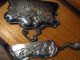 Antique Figural Woman Female Art Nouveau Crumb Pan Ashtray Butler Derby Art Nouveau photo 4