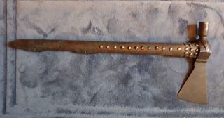 1840 Apsaalooke Indian Pipe Tomahawk Tack Haft Hot File Brand Iron Head photo