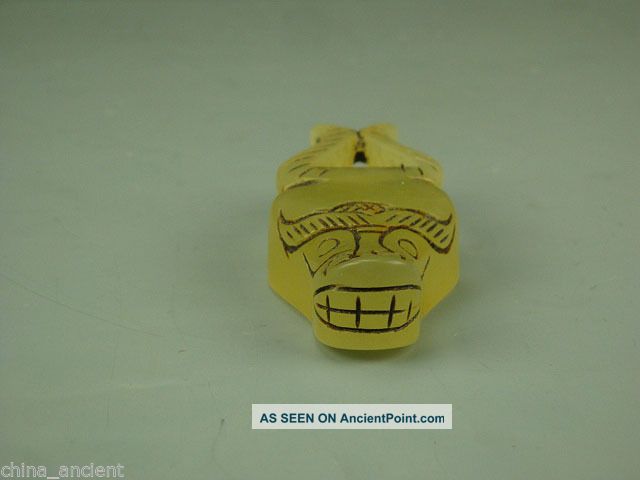 Fine Wonderful Ingenious Chinese Xiu Jade Hand Carved Ox Head Other Antiquities photo