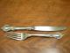 Vintage Lunt Sterling Silver Dinner Fork And Knife Delacourt Pattern Flatware & Silverware photo 1