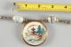 Fine Old Asian Handpainted Porcelain Pagoda Scene Bead Necklace The Americas photo 7