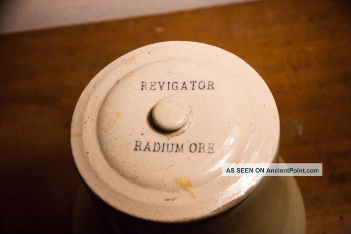 Antique Radium Ore Revigator San Fransisco Ceramic Crock Spigot Quack 20s Quack Medicine photo