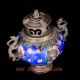 Old Decorated Porcelain Armoured & Monkey Lid Incense Burners W Qianlong Mark Incense Burners photo 2