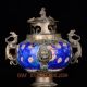 Old Decorated Porcelain Armoured & Monkey Lid Incense Burners W Qianlong Mark Incense Burners photo 4