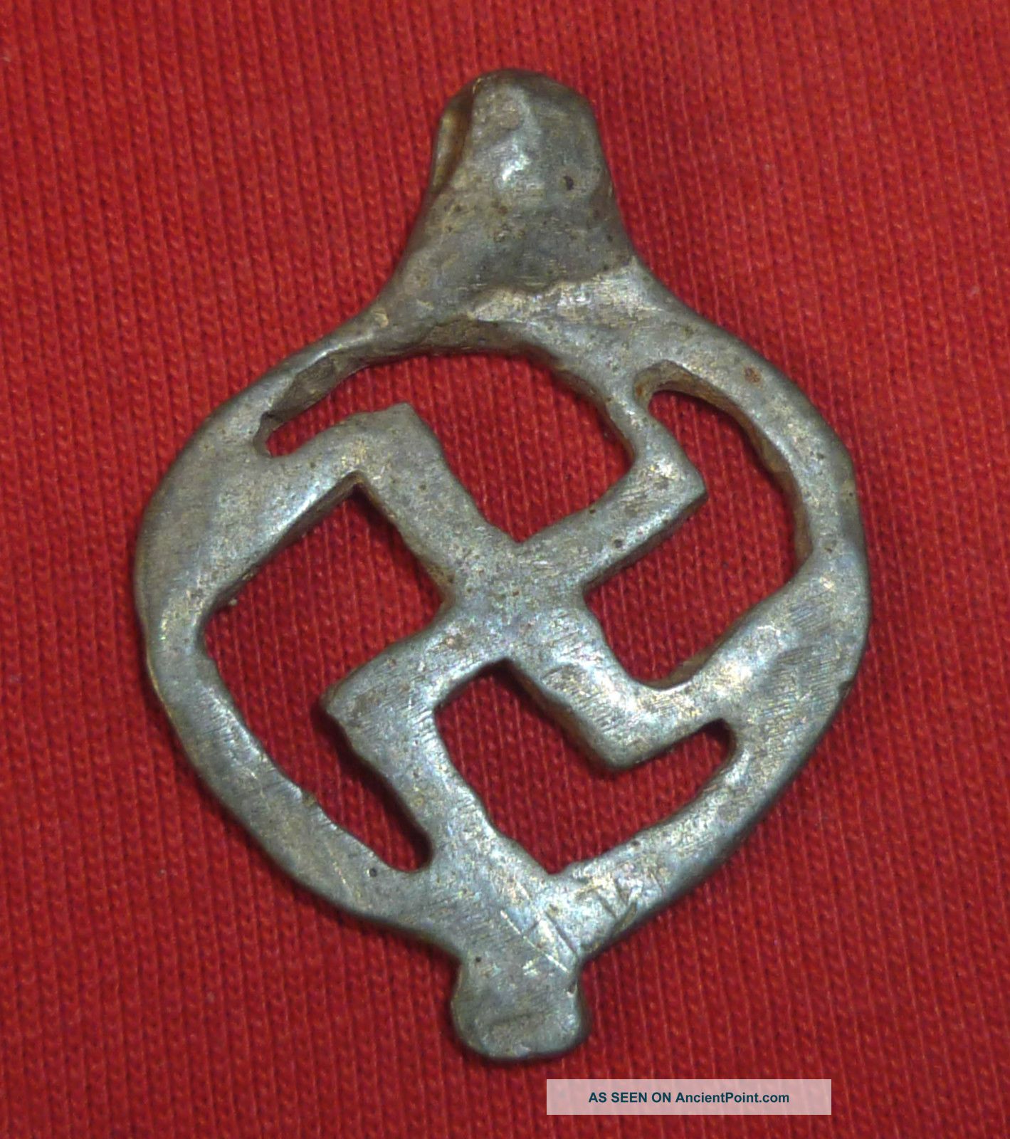 Roman Ancient Silver Amulet / Pendant - Swastika Circa 100 - 200 Ad - 1379 Roman photo