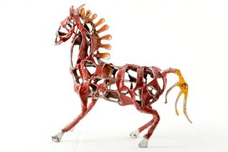 Wire Horse Sculpture Abstract Mid Century Modern Inspired photo