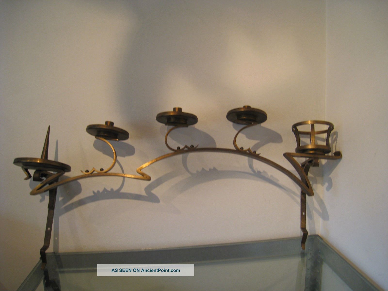 Rare Victor Horta Candlestick Wallscone - Brussels Ca.  1895 - Bronze - Brass Art Nouveau photo