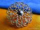 2840 – Simple Elegant Brass Filigree Antique Button With Center Cut Steel Star Buttons photo 1