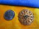2840 – Simple Elegant Brass Filigree Antique Button With Center Cut Steel Star Buttons photo 2