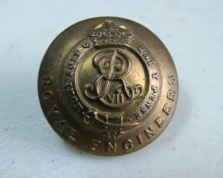 1902 - 1910 British King Edward Vii Royal Engineers 25mm Gilt Army Uniform Button photo