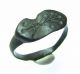 Rare Ancient Roman Bronze Ring With Decorated Bezel - Wearable - 969 Roman photo 1