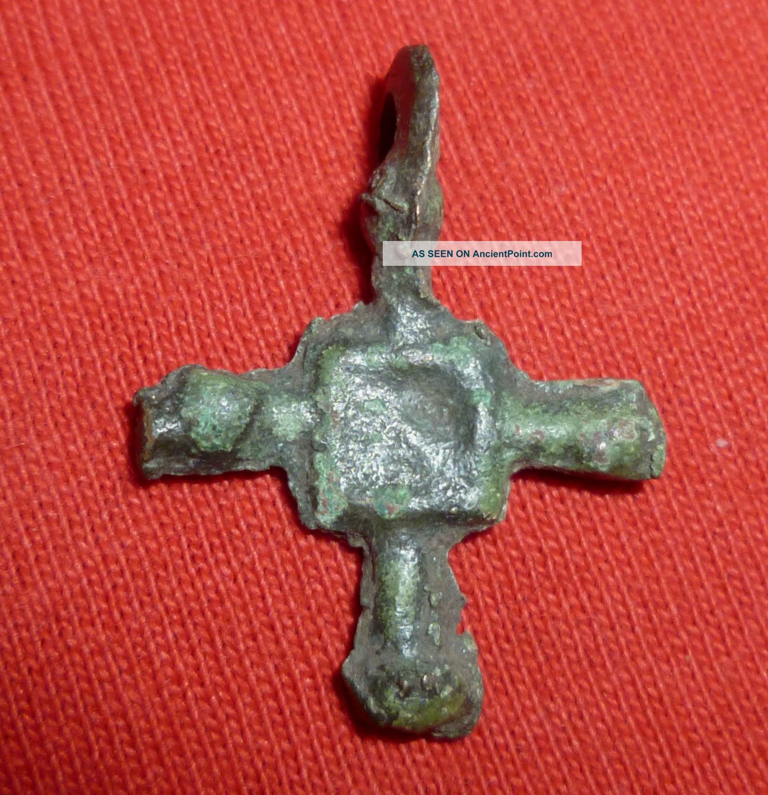 ^ Viking / Nordic Ancient Bronze Cross / Amulet / Pendant Circa 700 - 800 Ad - 1495 Scandinavian photo