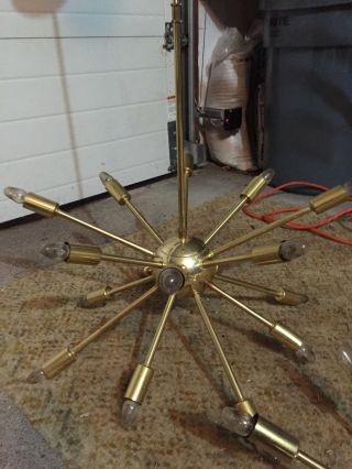 Mid Century Starburst Light Fixture,  Bonus Light photo