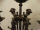 (2) Vintage Italian Figural Bronze & Marble Old Winged Putti Statue Candelabra Metalware photo 10