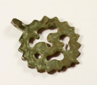 Rare Viking Era Bronze Open Work Pendant / Amulet - Wearable Artifact photo