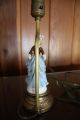 Vintage Porcelain Table Lamp With Shade - Woman Lamps photo 2