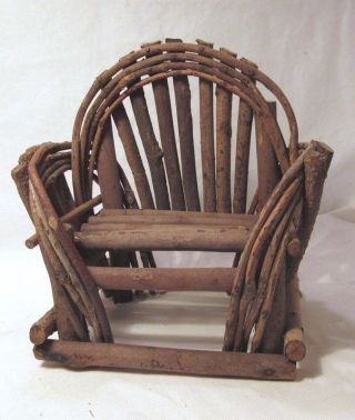 Adirondack Bent Wood Primitive Folk Art Doll Chair 8 
