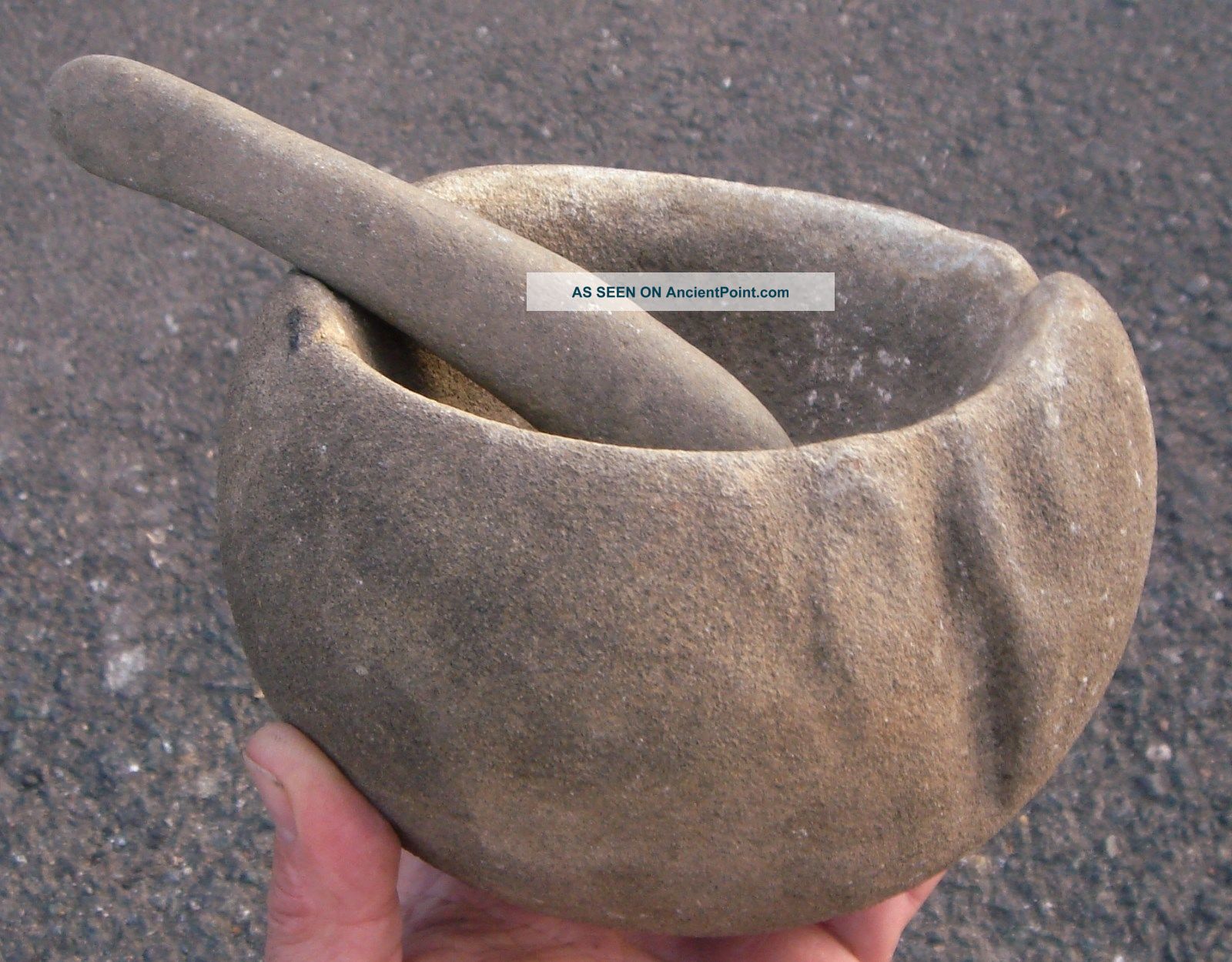 Stone Bowl / Effigy - Mortar & Pestle,  Arroyo Seco,  Pasadena,  California,  19th C. Native American photo