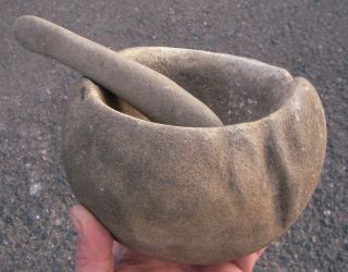 Stone Bowl / Effigy - Mortar & Pestle,  Arroyo Seco,  Pasadena,  California,  19th C. photo