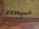 Antique Marquetry Inlaid Wood Landscape Art Signed F E Heynold Other Antique Woodenware photo 3