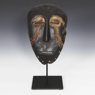Mask Carved Wood Lega People Republic Of Congo Central Africa 20th C. photo