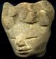 Pre - Columbian 3 Aztec Mazapan Clay Figure Heads,  Ca; 700 - 1200 Ad The Americas photo 4