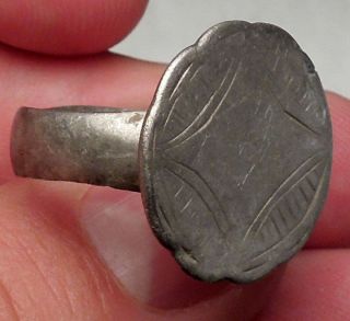 1100 - 1200ad Authentic Ancient Medieval Silver Ring Jewelry Artifact I51447 photo