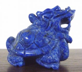 Estate Chinese Carved Lapis Lazuli Foo Dog Statue Figure 246.  3 Grams photo