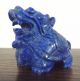 Estate Chinese Carved Lapis Lazuli Foo Dog Statue Figure 246.  3 Grams Foo Dogs photo 1