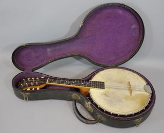Antique Fairbanks Vega Style L 8 String Banjolin Mandolin Banjo Whyte Laydie Nr photo