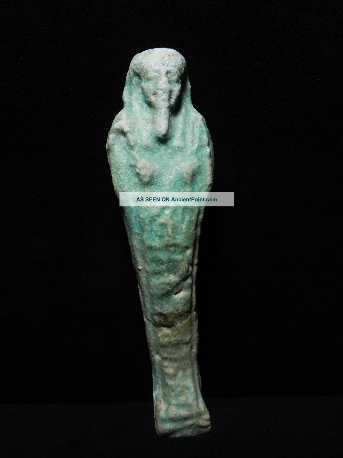 Zurqieh - Ancient Egypt,  Inscribed With Hieroglephs,  Faience Shabti Egyptian photo