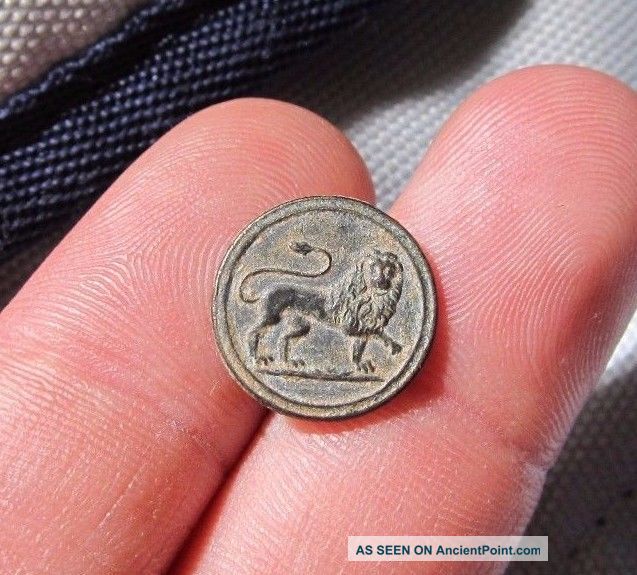 Awesome Old Spanish Colonial Patriotic Royal Button Lion War Independence 19 Th The Americas photo