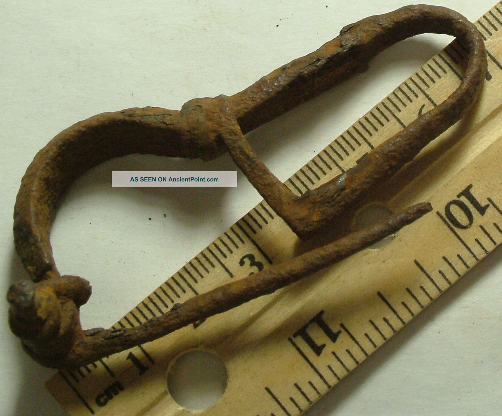 Rare Ancient Roman Iron P Shaped Fibula Brooch Artifact 4cent.  Ad Intact Roman photo