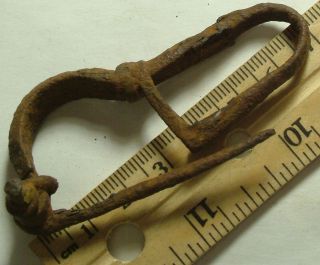Rare Ancient Roman Iron P Shaped Fibula Brooch Artifact 4cent.  Ad Intact photo