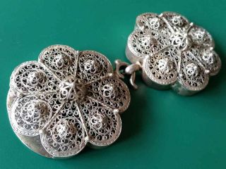 Magnificent Jewelry - Ottoman Belt Buckle Hand - Knitted Sterling Silver Filigree photo
