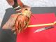 Antique African Handmade Dagger Knife Leather Handle Sheath 10 In L Knife Other African Antiques photo 9