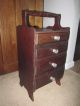 Rare Early 1900 ' S 4 Drawer Thread Sewing Cabinet W/ Crystal Knobs & Handle Spool Primitives photo 1