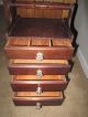 Rare Early 1900 ' S 4 Drawer Thread Sewing Cabinet W/ Crystal Knobs & Handle Spool Primitives photo 4