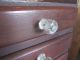 Rare Early 1900 ' S 4 Drawer Thread Sewing Cabinet W/ Crystal Knobs & Handle Spool Primitives photo 8