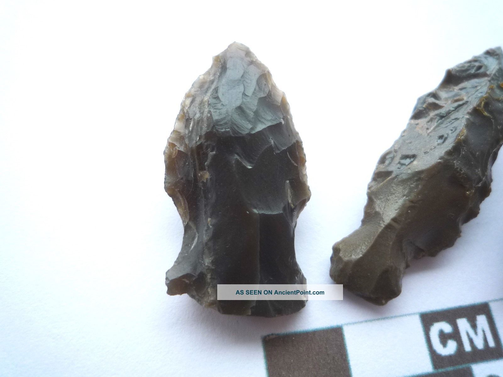 Native American Arrowheads X 3,  Archaic Artifacts,  1000bc - 8000bc (w052) Neolithic & Paleolithic photo